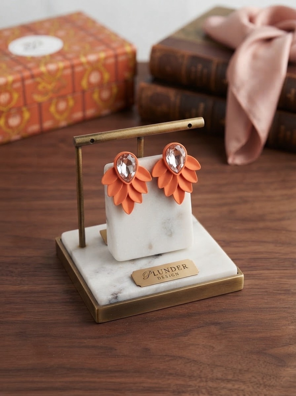 Coral Petal Drop Earrings